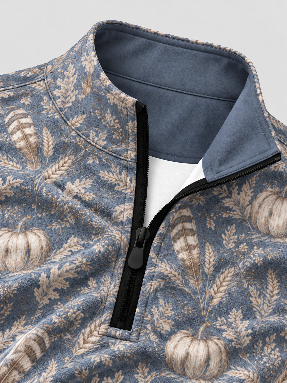 Dusty Blue Pumpkin Performance Golf Quarter-Zip Pullover