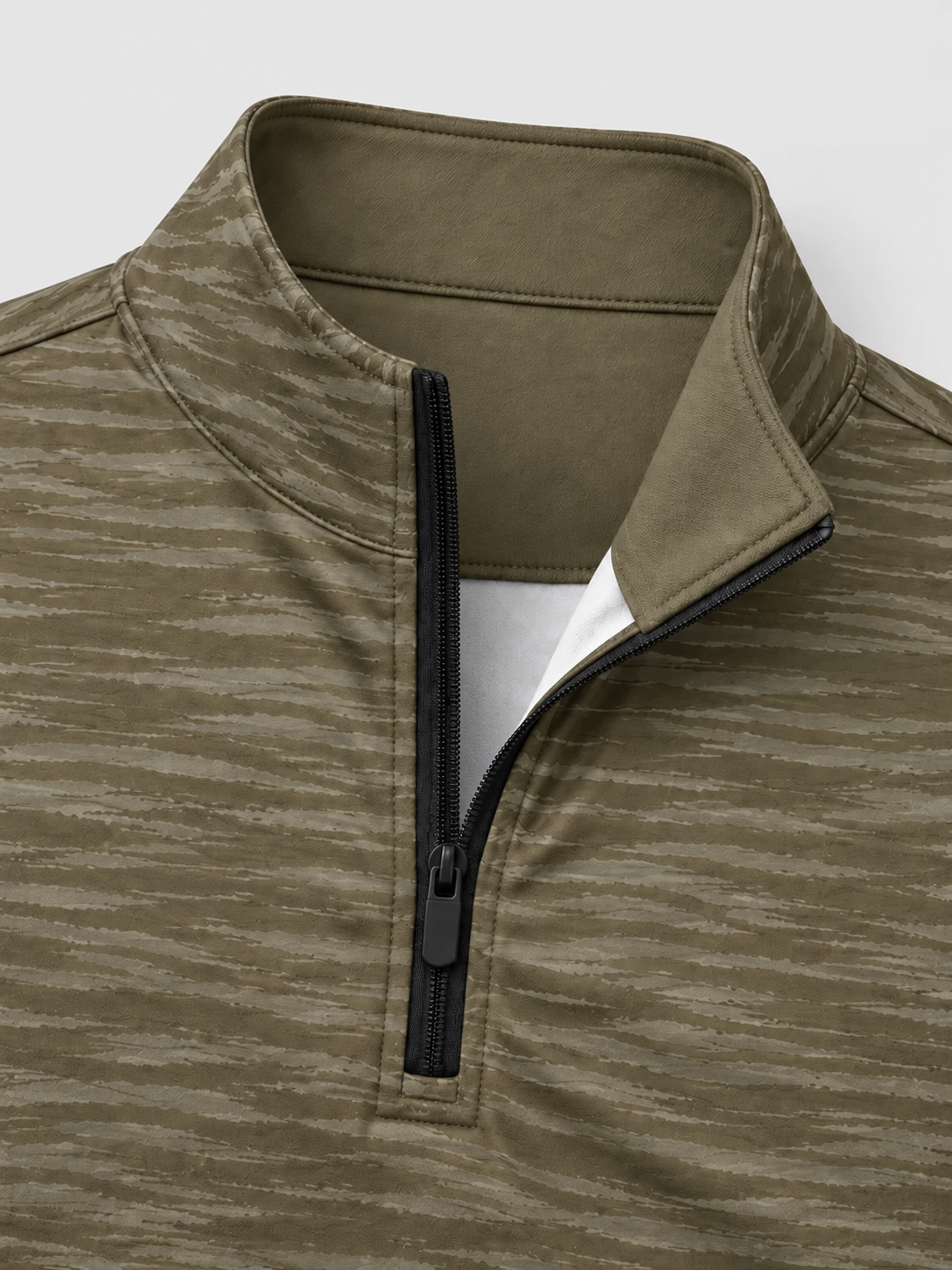 Olive Shadow Stripe Performance Quarter-Zip Pullover
