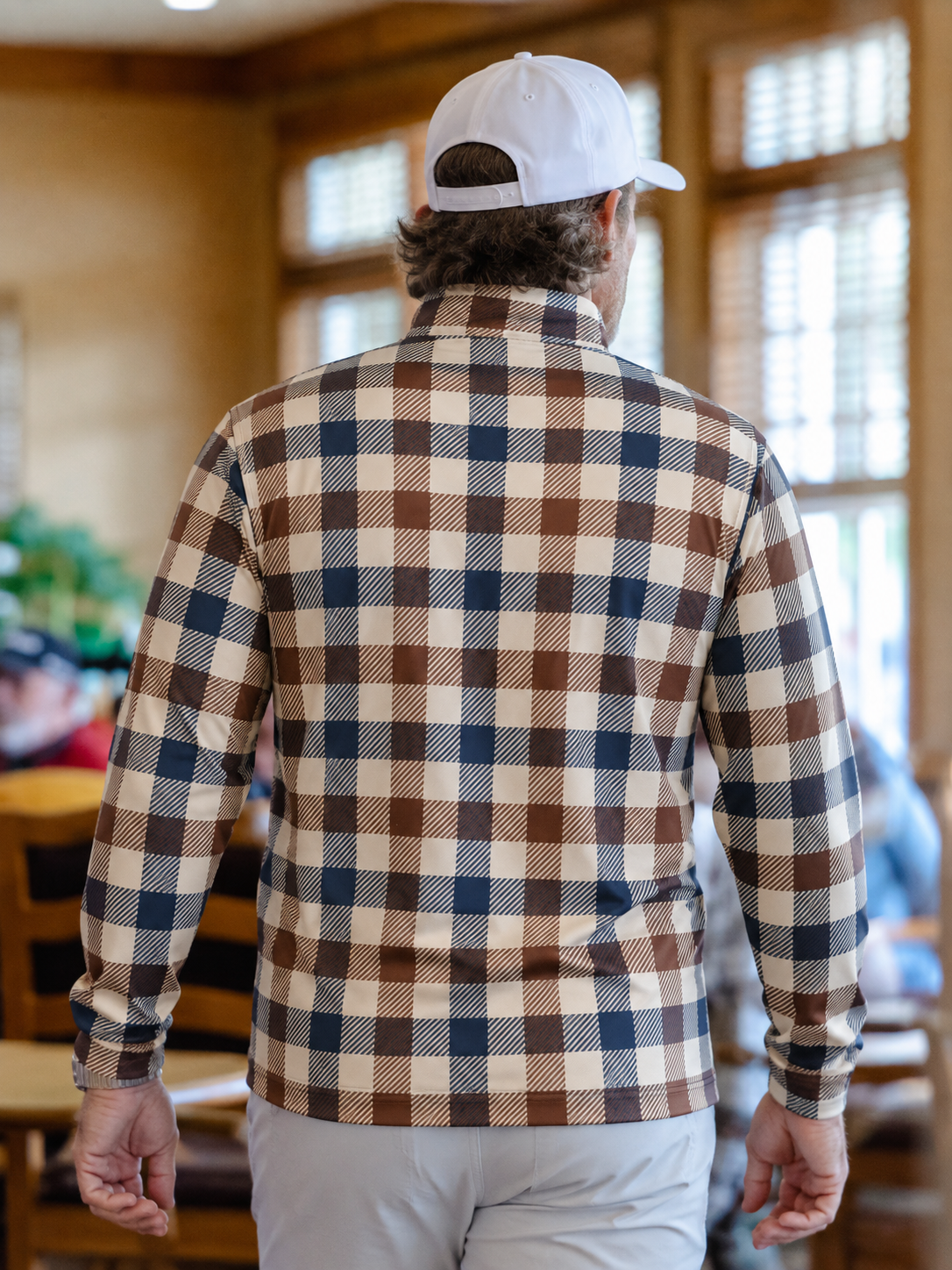 Heritage Navy Plaid Performance Quarter-Zip Pullover
