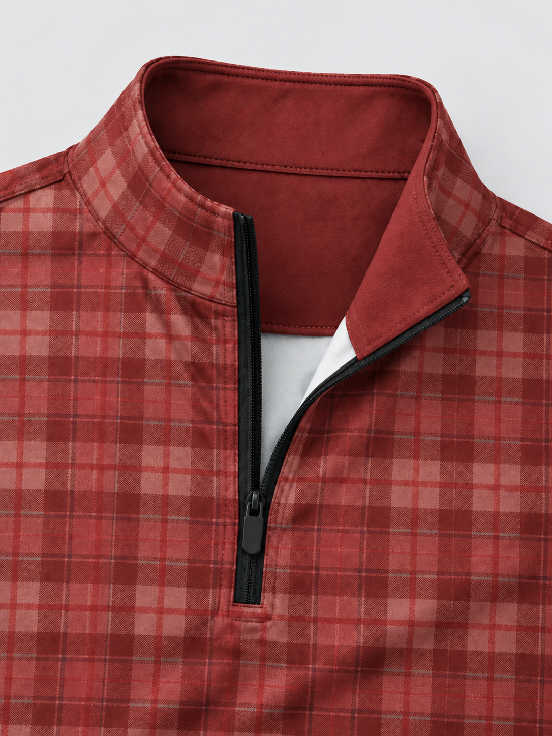 Burgundy Heritage Plaid Performance Quarter-Zip Pullover