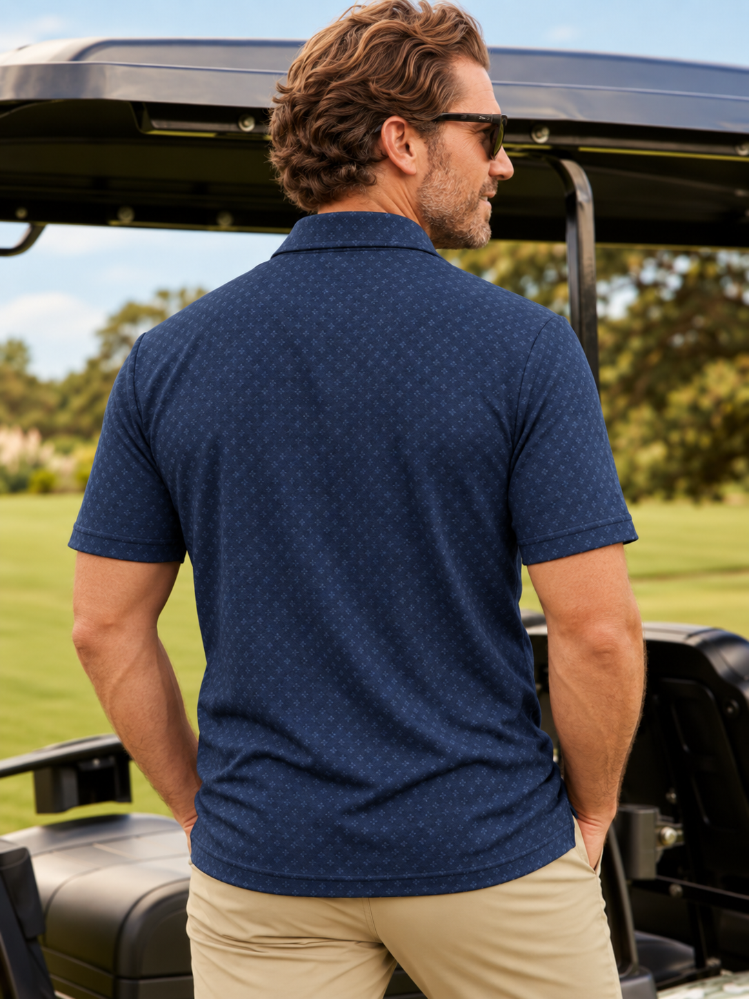 Midnight Microprint Performance Golf Polo