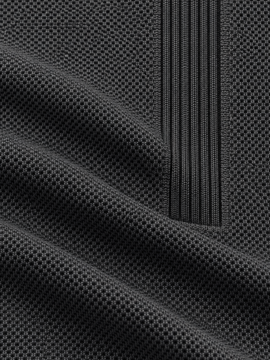 Charcoal Gray Micro-Knit Texture Print Performance Golf Quarter-Zip Pullover