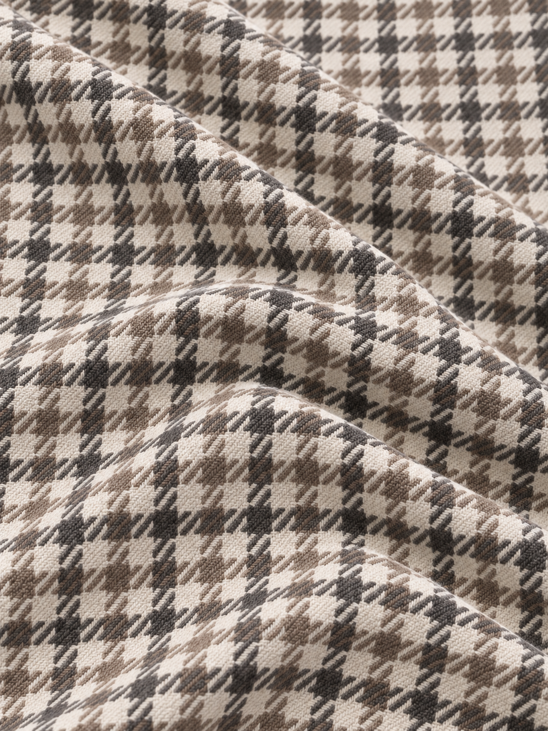 Brown Houndstooth Performance Golf Quarter-Zip Pullover