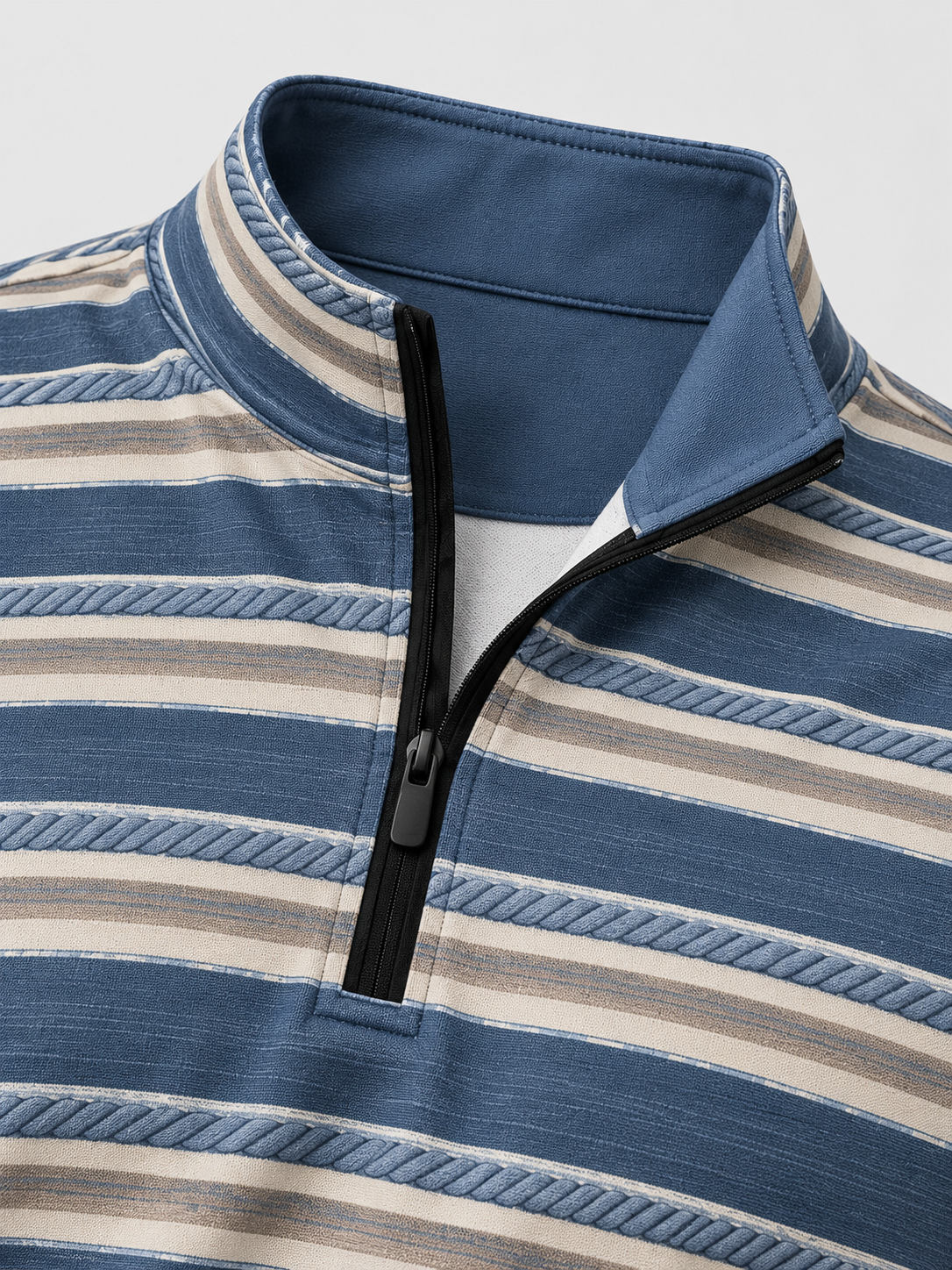 Coastal Rope Stripe Performance Quarter-Zip Pullover