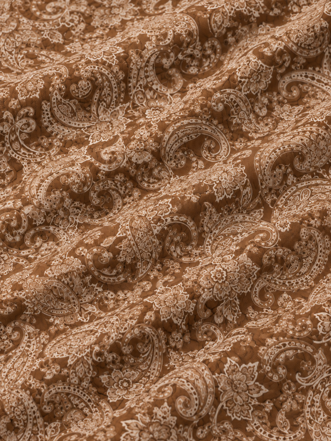 Mocha Heritage Paisley Performance Quarter-Zip Pullover