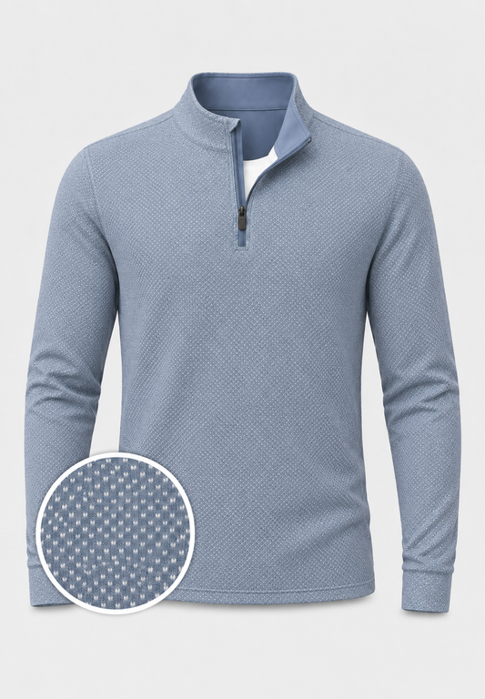 Blue Microdot Golf Quarter-Zip Pullover