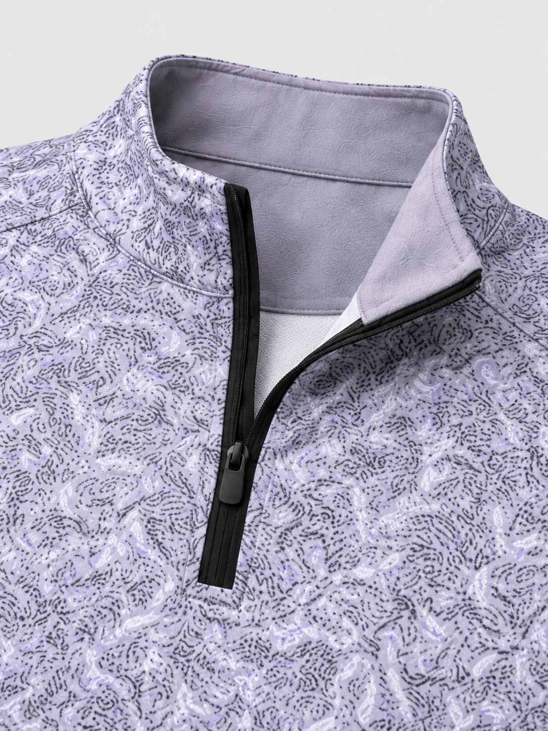 Lavender Abstract Performance Quarter-Zip Pullover