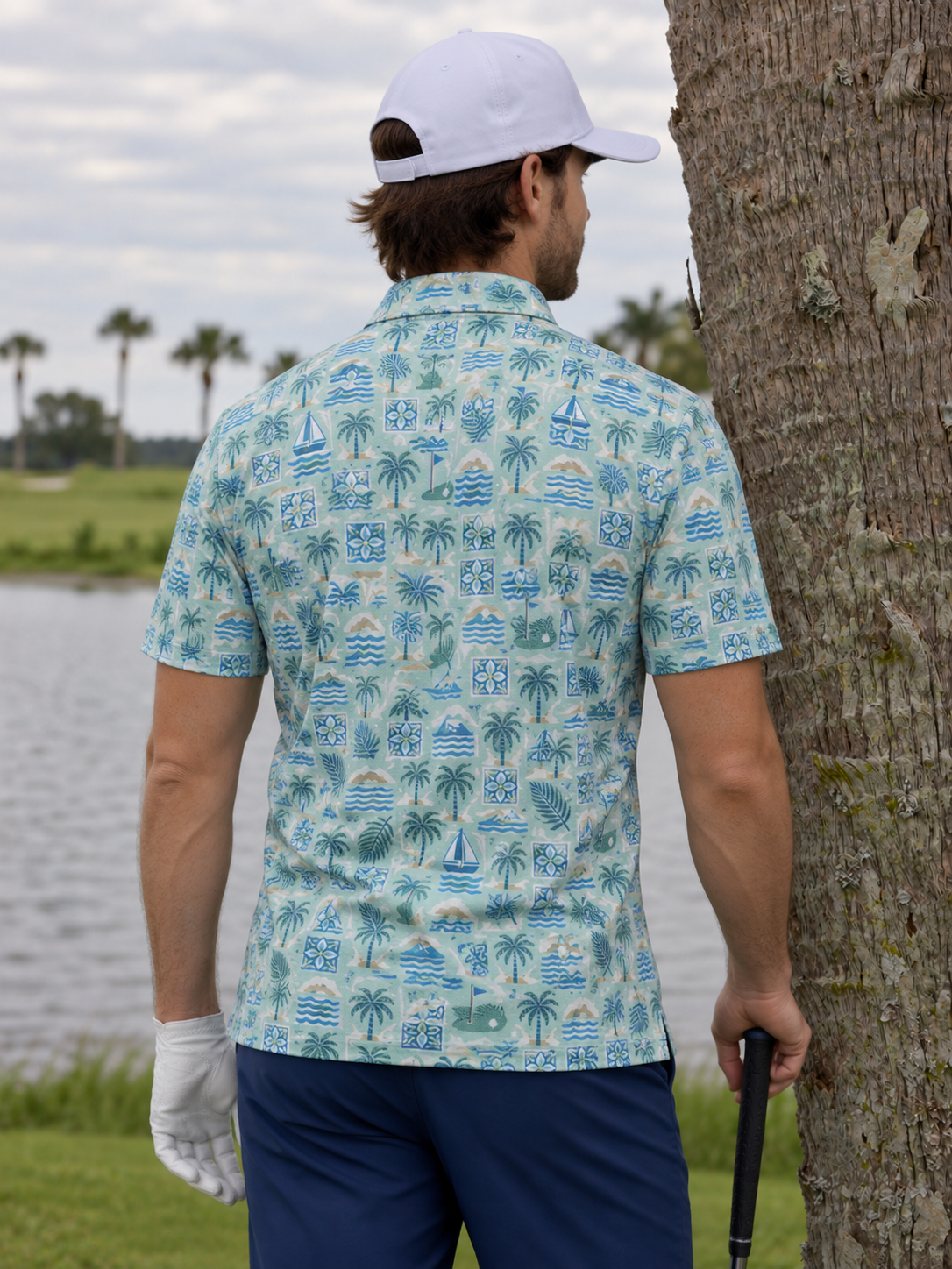 Seaside Tropical Golf Polo