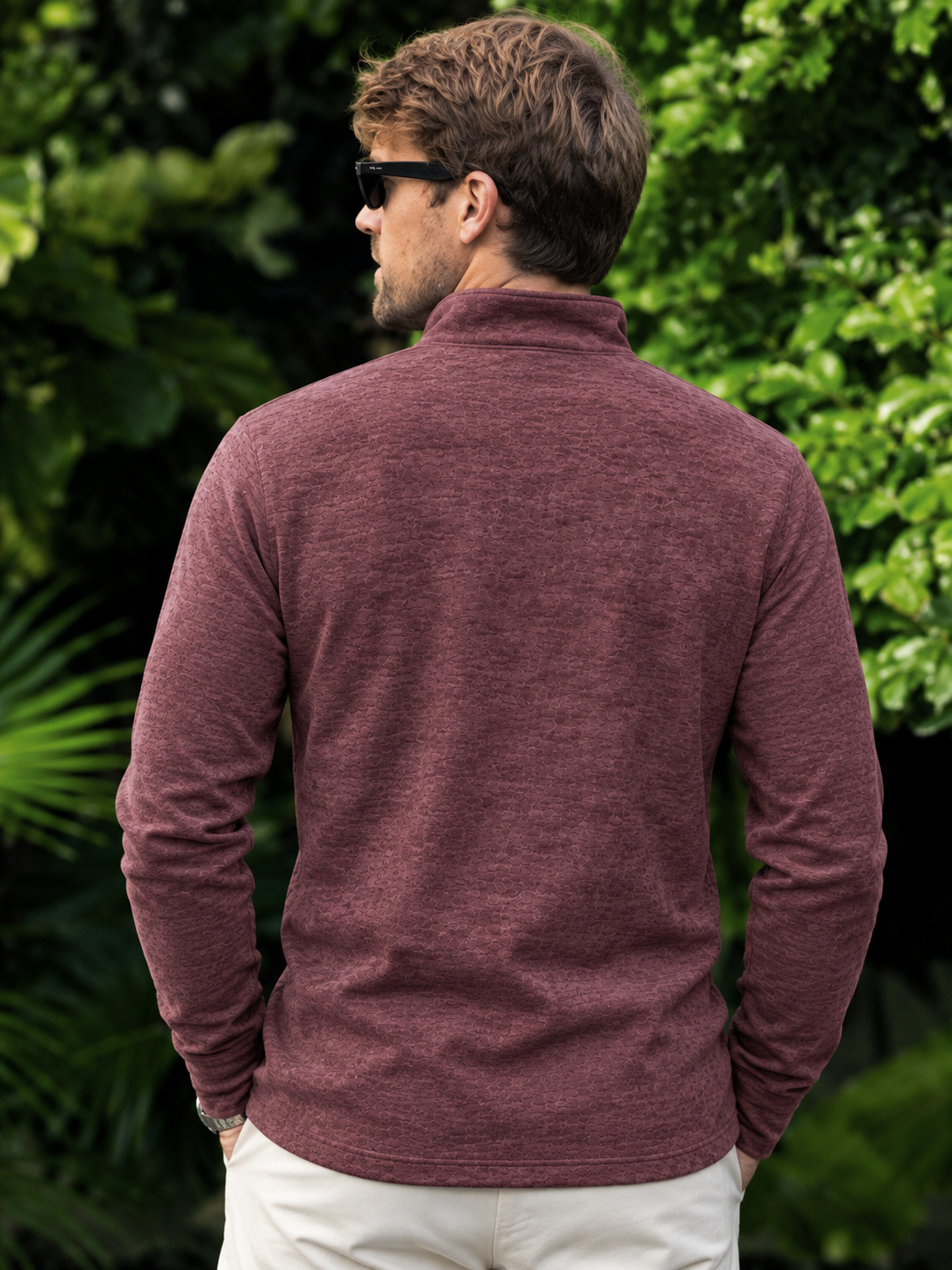 Wine Heather Golf Quarter-Zip Pullover
