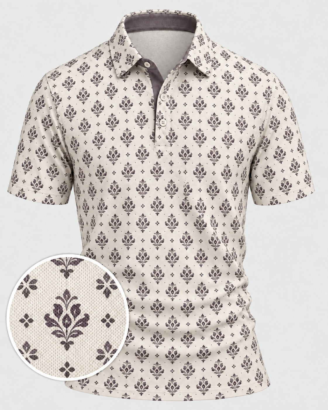 Vintage Fleur Performance Golf Polo