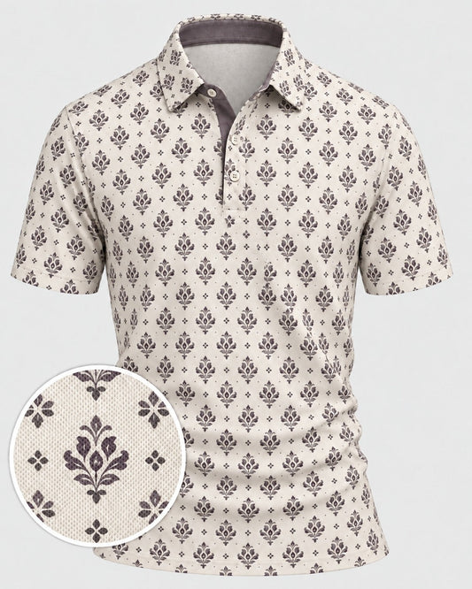 Vintage Fleur Performance Golf Polo