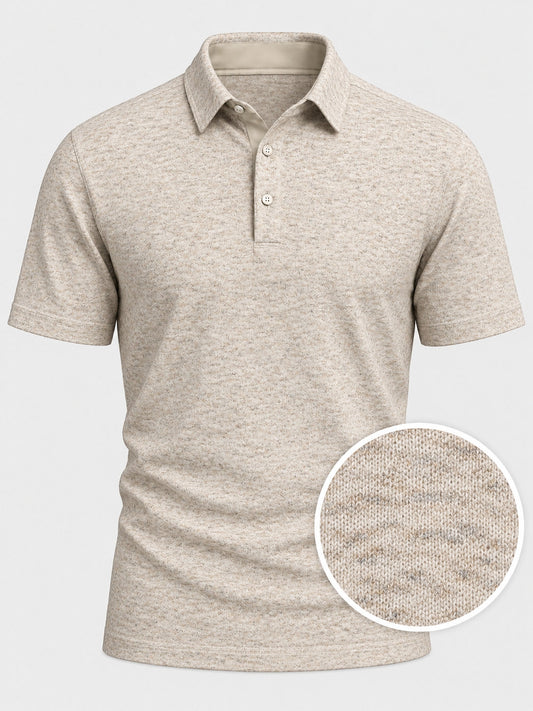 Oatmeal Heather Performance Golf Polo