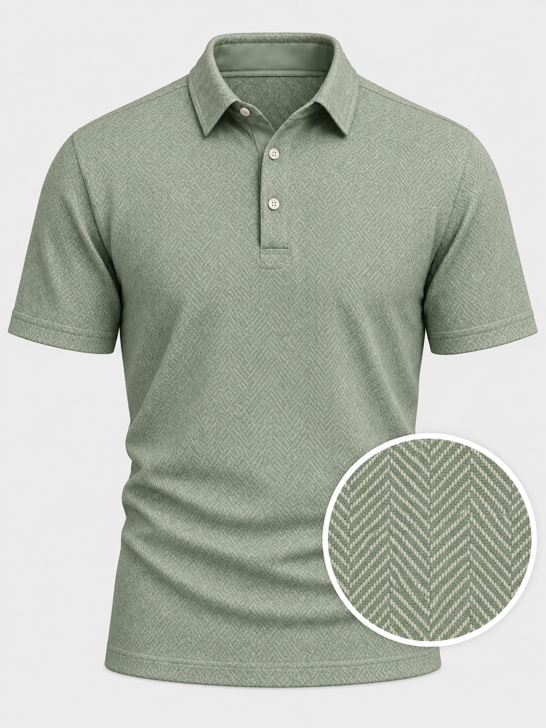 Sage Chevron Performance Golf Polo